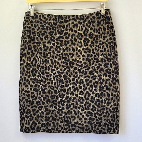 CAbi Jungle Skirt Taupe/Gray/Black Puma Leopard Print Size 4 NWOT - Picture 1 of 15